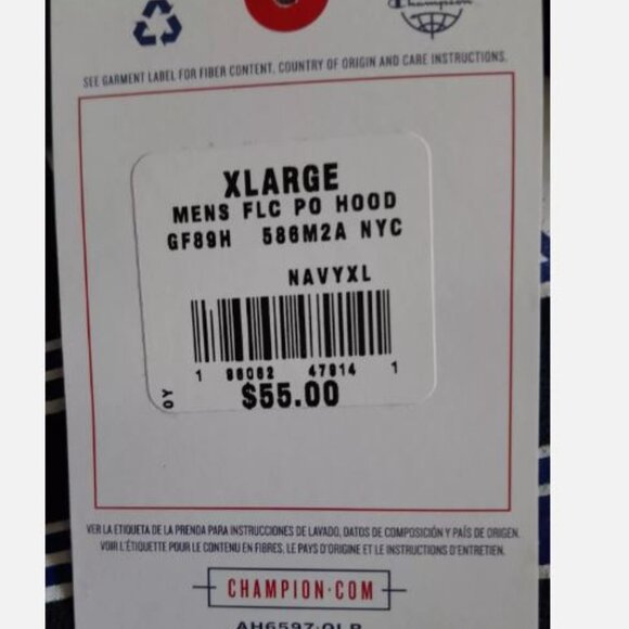 Champion Powerblend Fleece Men's Hoodie Ultimate Durability Size XL Navy New - Picture 6 of 8